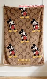Gucci Mickey Mouse GG Monogram Flannel Blanket Wall Hanging throw blanket IMG_2420